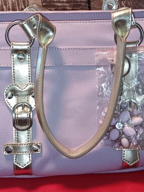 Jennifer Lopez Lavender Tote with Gold Trim